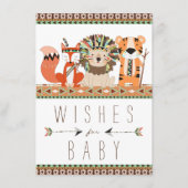部族の願いベビーキツネライオンタイガーベビーシャワー アドバイスカード (正面)