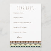 部族の願いベビーキツネライオンタイガーベビーシャワー アドバイスカード (裏面)