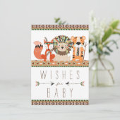 部族の願いベビーキツネライオンタイガーベビーシャワー アドバイスカード (スタンド正面)