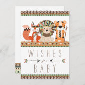 部族の願いベビーキツネライオンタイガーベビーシャワー アドバイスカード (正面/裏面)