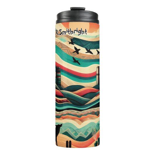 部族の風景の中の砂漠の狼 タンブラー (正面)