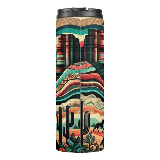 部族の風景の中の砂漠の狼 タンブラー (裏面)