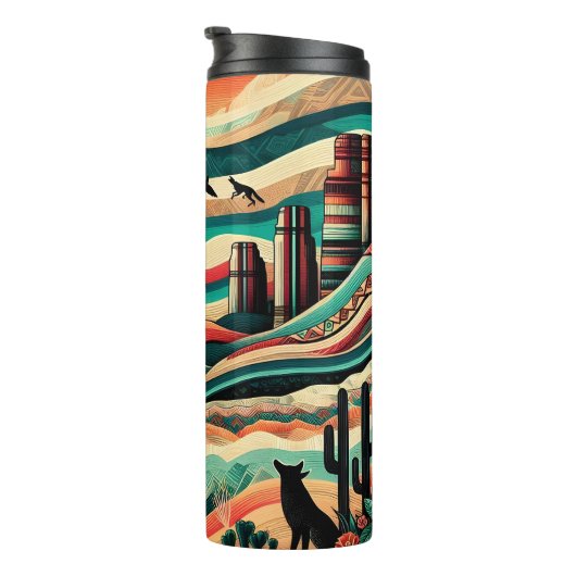 部族の風景の中の砂漠の狼 タンブラー (回転右)