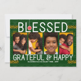 部族をテーマにしたホリデー　祝福と幸せ　4枚の写真 シーズンカード