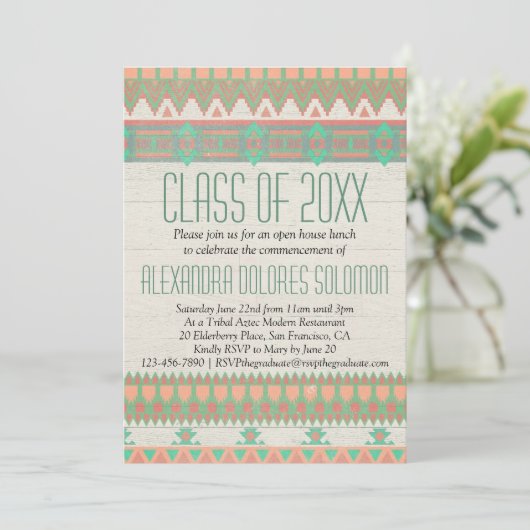 部族アステカ先住民卒業パーティー発表 招待状 (スタンド正面)