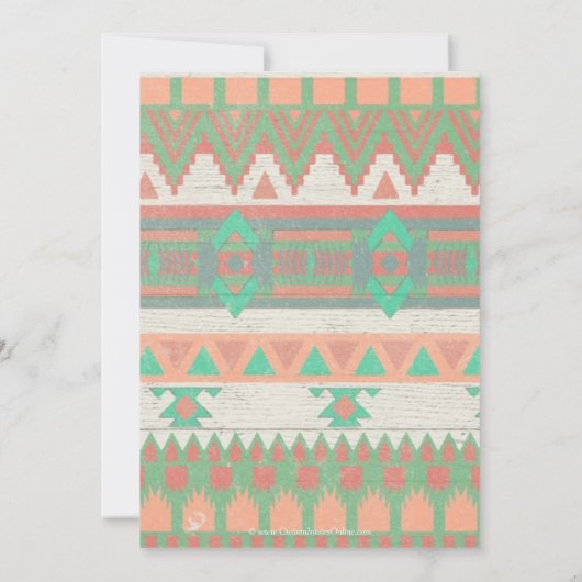 部族アステカ先住民卒業パーティー発表 招待状 (裏面)