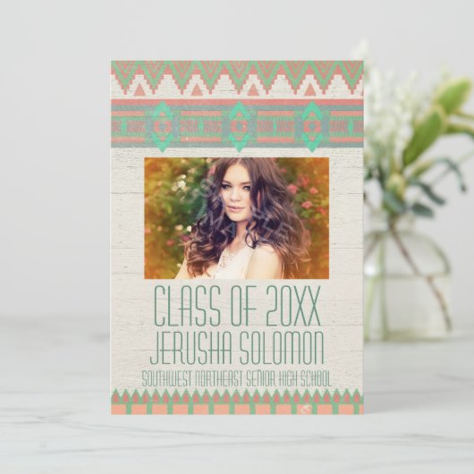 部族アステカ写真卒業パーティーオープンハウス 招待状 (スタンド正面)