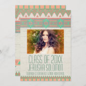 部族アステカ写真卒業パーティーオープンハウス 招待状 (正面/裏面)