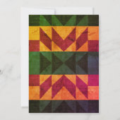 部族アステカ抽象芸術レトロ70のベビーシャワーカード 招待状 (裏面)