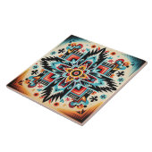 部族アステカ模様 幾何学的な抽象 多彩 タイル (側面)