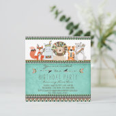 部族アニマルキッズ先住民アメリカンバースデーパーティー 招待状 (スタンド正面)