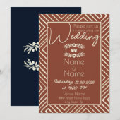 部族アフリカのテラコッタオレンジの結婚式 招待状 (正面/裏面)