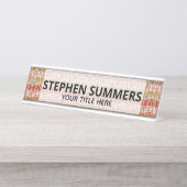 部族アフリカのパターン民族 デスクネームプレート (正面)