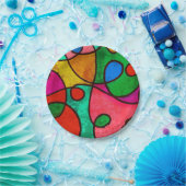 部族アフリカの多色紙プレート ペーパープレート (パーティー)