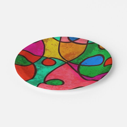 部族アフリカの多色紙プレート ペーパープレート (アングル)