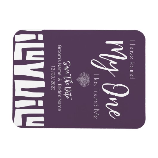 部族アフリカの梅の紫の結婚式の日付を保存 マグネット (横)