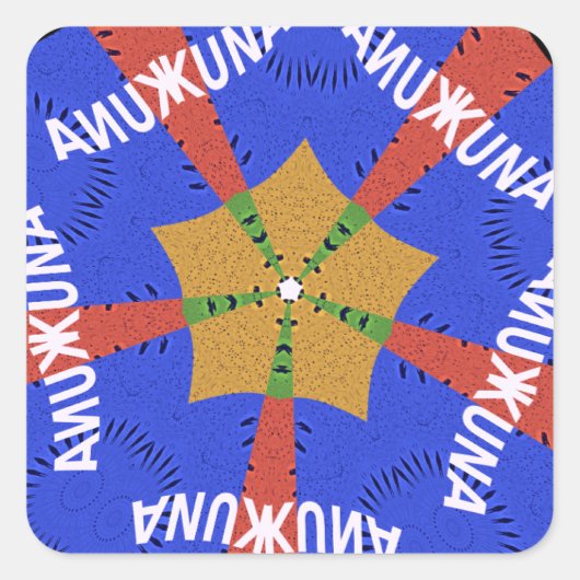 部族アフリカデザイン：ハクナ・マタタ スクエアシール (正面)