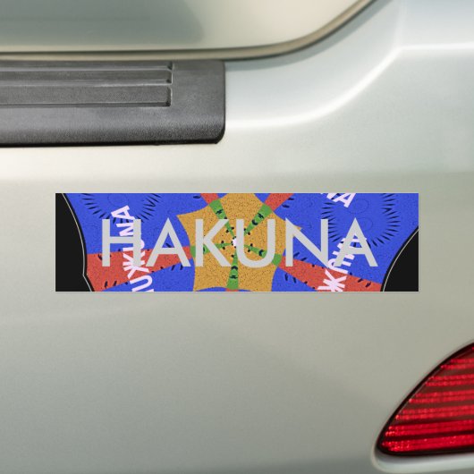 部族アフリカデザイン:ハクナ・マタタ バンパーステッカー (車上)