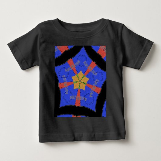 部族アフリカデザイン:ハクナ・マタタ ベビーTシャツ (正面)