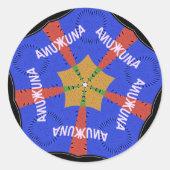 部族アフリカデザイン:ハクナ・マタタ ラウンドシール (正面)