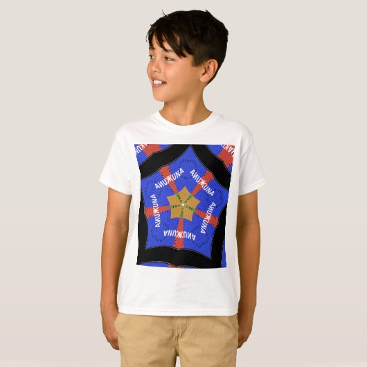 部族アフリカデザイン:ハクナ・マタタ Tシャツ (正面フル)