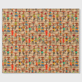 部族アフリカン柄 エスニック ラッピングペーパー (フラット)