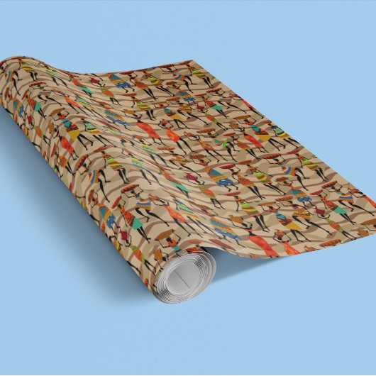 部族アフリカン柄 エスニック ラッピングペーパー