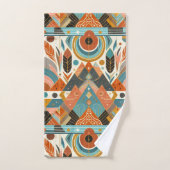 部族アフリカ族パターン地球マルチカラー バスタオルセット (ハンドタオル)