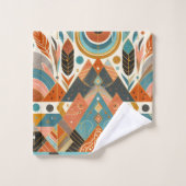 部族アフリカ族パターン地球マルチカラー バスタオルセット (ウォッシュタオル)