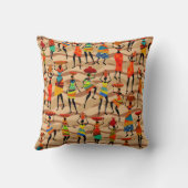 部族アフリカ模様エスニック・ブラウン クッション (裏面)