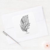 部族インスパイアの羽毛 スクエアシール (封筒)