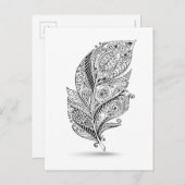 部族インスパイアの羽毛 ポストカード (正面/裏面)