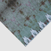 部族ウエスタンパターンティール（緑がかった色）ホワイトブルカウズスカル 薄葉紙 (詳細)