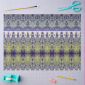 部族ウエスタンパープルイエローパターンブルスカル 薄葉紙 (クラフト)