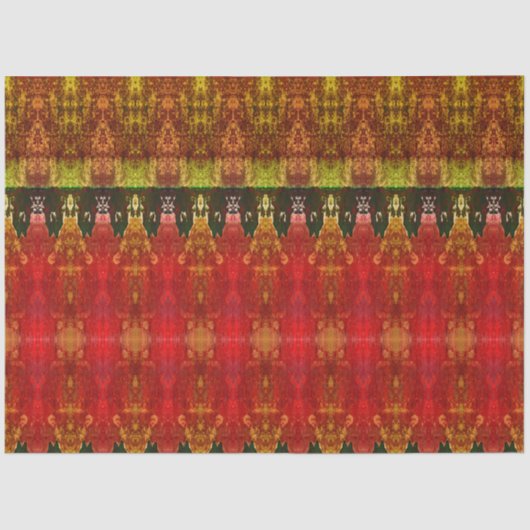 部族ウエスタンレッドブラウンイエローパターンブルスカル 薄葉紙 (正面)