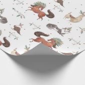 部族ウッドランド動物ボーイベビーシャワー誕生日 ラッピングペーパー (角)