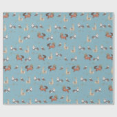 部族ウッドランド動物ボーイベビーシャワー誕生日W ラッピングペーパー (フラット)