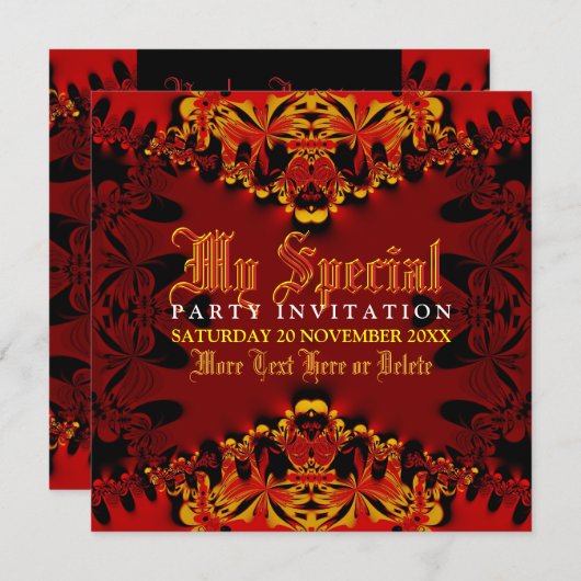 部族エキゾチックなタイガージャングルパーティの招待状 招待状 (正面/裏面)