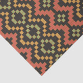 部族エジプト赤黒緑のバスケット織り 薄葉紙 (詳細)