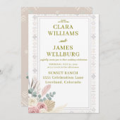 部族エレガントフローラ結婚式招待状 招待状 (正面/裏面)