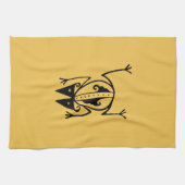 部族カエル古代の動物の部族芸術 キッチンタオル (横)