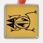 部族カエル古代の動物の部族芸術 メタルオーナメント (正面)