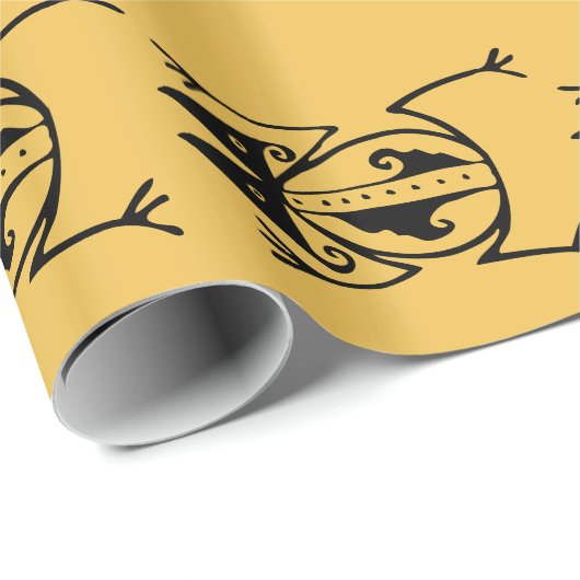 部族カエル古代の動物の部族芸術 ラッピングペーパー (ロールコーナー)