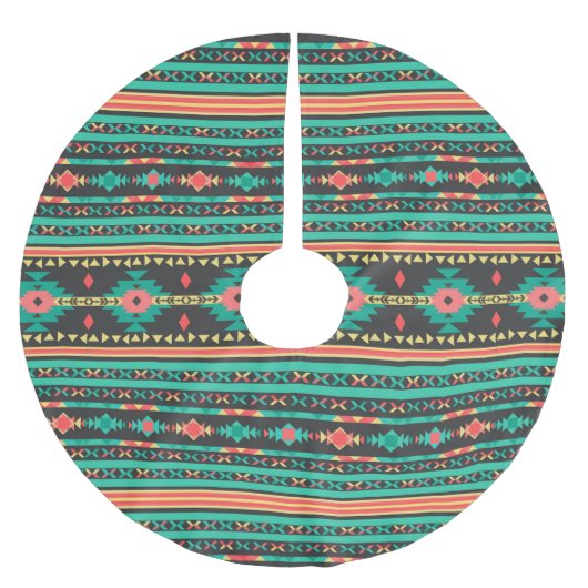 部族カッコいいの幾何学的模様 ブラッシュドポリエステルツリースカート (正面)