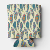 部族カラフルの羽、民族のシームレスなデザイン。 缶クーラー (裏面)