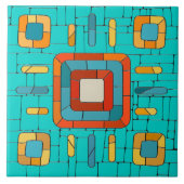 部族カラフルモザイクアート タイル (正面)