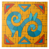 部族カラフルモザイクアート タイル (正面)