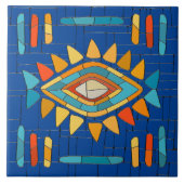 部族カラフルモザイクアート タイル (正面)