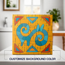 部族カラフルモザイクアート