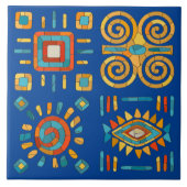 部族カラフルモザイクアート タイル (正面)